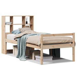 vidaXL Bed met boekenkast zonder matras massief grenenhout 90x200 cm