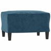 vidaXL Fauteuil met voetenbank 60 cm fluweel blauw