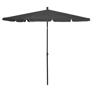 vidaXL Parasol met paal 210x140 cm antracietkleurig