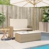 vidaXL Tuinbank met kussens en voetenbank poly rattan beige