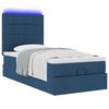 vidaXL Ottoman bed met matras en LED's 90x190cm stof blauw