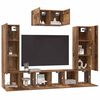 vidaXL Tv-meubelset Wandgemonteerd 7 pcs Oud Hout Bewerkt hout