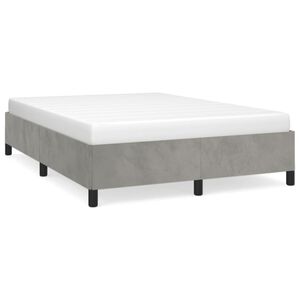 vidaXL Bedframe zonder matras 140x200 cm fluweel lichtgrijs
