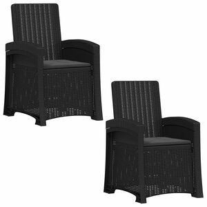vidaXL Ligstoel in rietenlook 2 st Antracietkleurig PP
