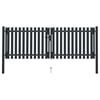 vidaXL Dubbele poort met deur staal 300x75 cm antraciet