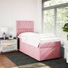 vidaXL Boxspring met matras fluweel roze 90x200 cm