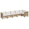 vidaXL 6-delige Loungeset met kussens poly rattan beige