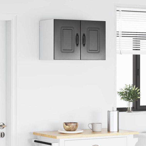 vidaXL Keukenkast Kalmar 2 pcs Zwart 30 x 31 x 40 cm Bewerkt hout