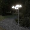vidaXL Vloerlamp voor buiten 2 st 215 cm roestvrij staal zilverkleurig