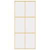 vidaXL Schuifdeur 90x205 cm helder ESG-glas en aluminium goudkleurig