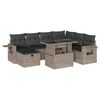 vidaXL 8-delige Loungeset met kussens poly rattan lichtgrijs