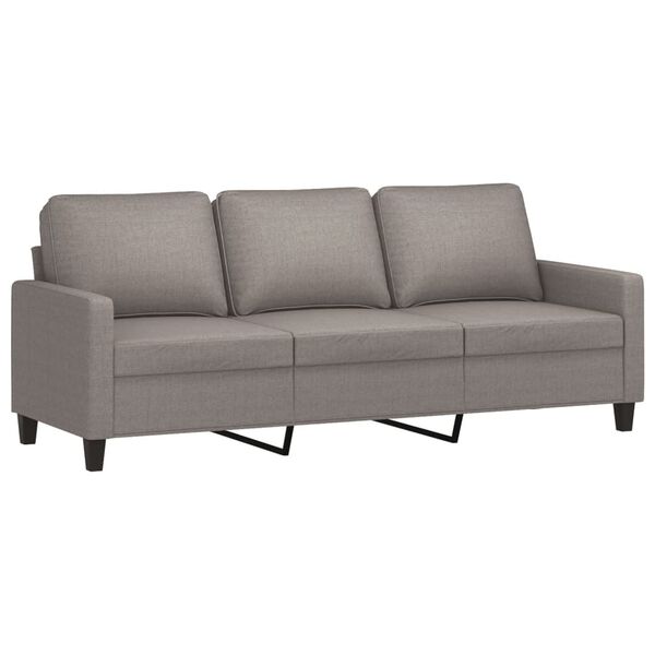 vidaXL 3-delige Loungeset met kussens stof taupe
