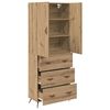 vidaXL Highboard Artisan Eiken 69,5 x 34 x 180 cm Bewerkt hout