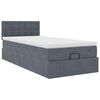 vidaXL Ottoman bed met matras en LED's 80x200cm fluweel donkergrijs