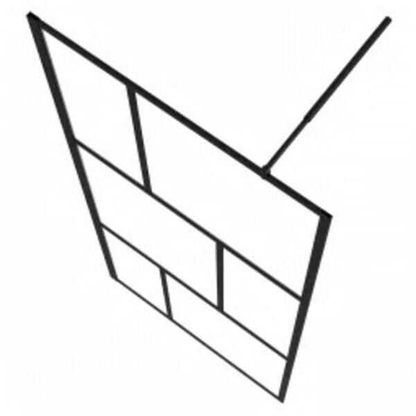 vidaXL Inloopdouchewand 90x195 cm gehard glas zwart