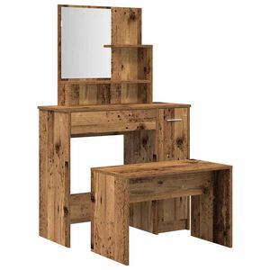 vidaXL Kaptafelset bewerkt hout oud houtkleurig