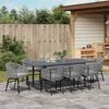 vidaXL Tuin eettafelset 9 pcs Grijs poly rattan