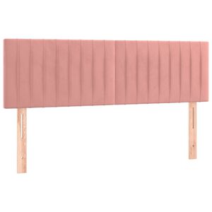 vidaXL Hoofdborden 144x5x78/88 cm fluweel roze