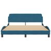 vidaXL Bedframe met hoofdeinde "Dover" fluweel blauw 160x200 cm
