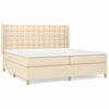 vidaXL Boxspring met matras stof cr&egrave;mekleurig 200x200 cm
