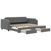 vidaXL Slaapbank onderschuifbed en lades 90x190 cm stof donkergrijs