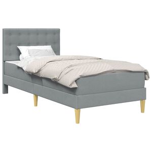 vidaXL Bedframe met matras Lichtgrijs 80 x 200 cm Stof