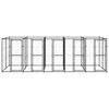 vidaXL Hondenkennel 12,1 m² staal