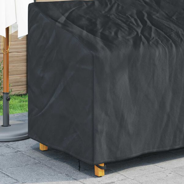 vidaXL Tuinbankhoes Zwart 185 x 85 x 65 / 94 cm 210D Oxford Stof