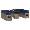 vidaXL 10-delige Loungeset met kussens poly rattan grijs