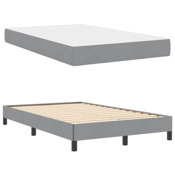vidaXL Boxspringbed met matras Lichtgrijs 120 x 190 cm Stof