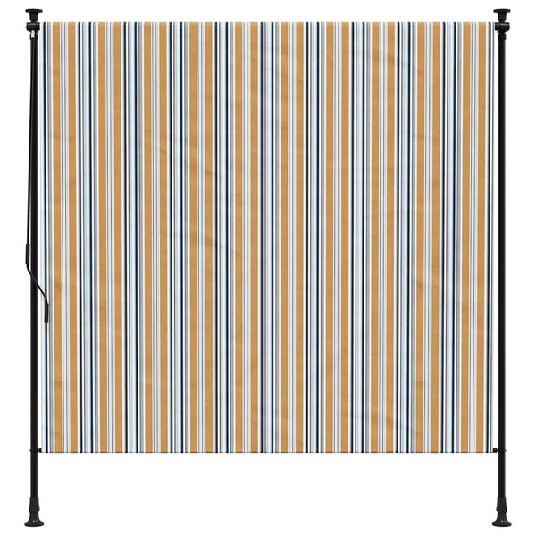 vidaXL Rolgordijn voor buiten 150x270 cm stof en staal geel en wit
