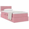 vidaXL Opslag bed met matras met hoofdeinde Roze 90 x 200 cm Fluweel