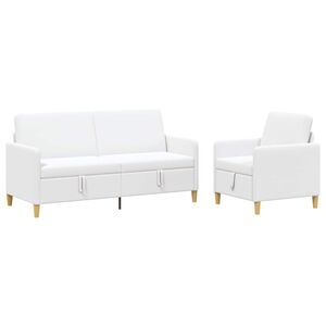 vidaXL Bankenset met opbergruimte 2 st Wit Polyester