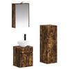 vidaXL Badkamermeubelset 4 pcs Gerookt eiken Bewerkt hout en glas