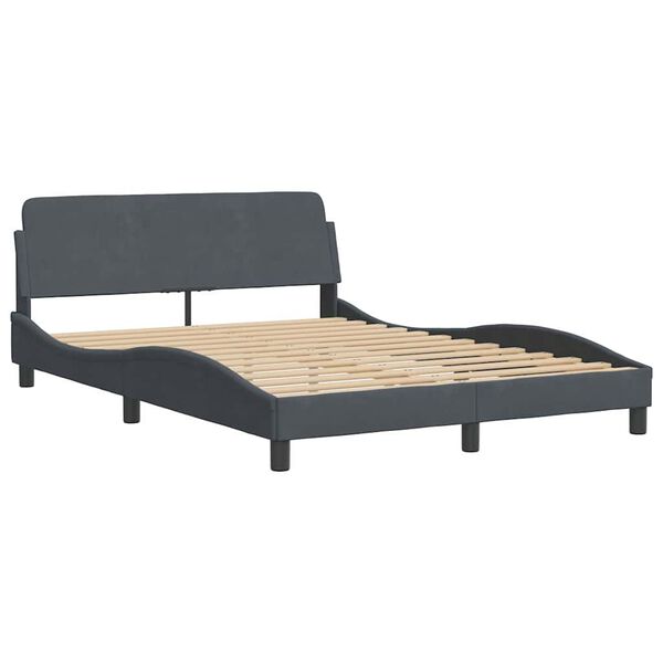 vidaXL Bedframe "Dover" 120x200 cm fluweel donkergrijs