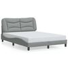 vidaXL Bedframe zonder matras "Hvar" stof lichtgrijs 140x190 cm