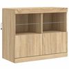 vidaXL Dressoir met LED-verlichting 202x37x67 cm sonoma eikenkleurig