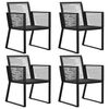 vidaXL Tuinstoelen 4 st touw rattan zwart