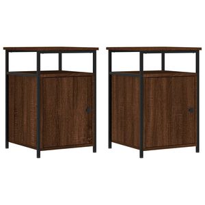 vidaXL Nachtkastjes 2 st 40x42x60 cm bewerkt hout bruin eikenkleur