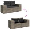 vidaXL Tuin Sofa Set met kussen met opslag met kussen 10 pcs Grijs