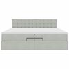vidaXL Ottoman bed met matras 200x200 cm fluweel lichtgrijs