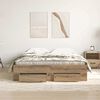 vidaXL Bedframe met lade Artisan Eiken 135 x 190 cm Bewerkt hout