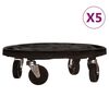 vidaXL Plantentrolleys met wielen 5 st 275 kg diameter 40 cm zwart