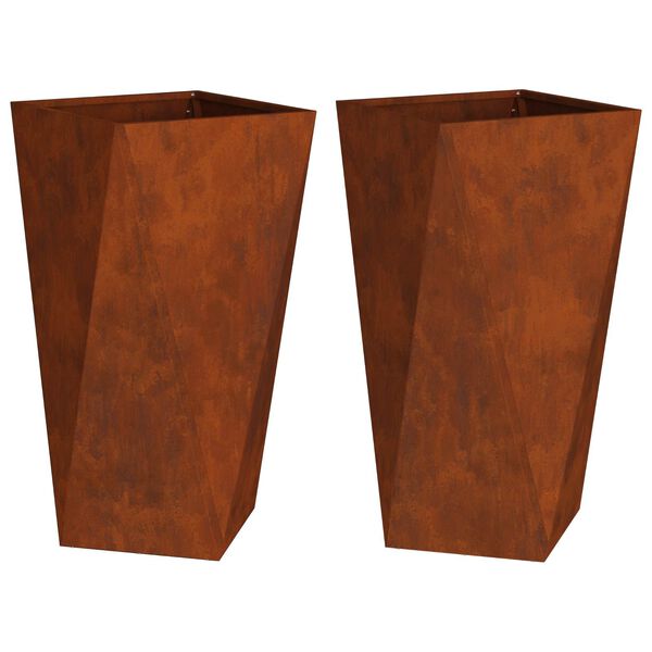 vidaXL Plantenbak 2 pcs Roestig 40 x 40 x 75 cm Cortenstaal