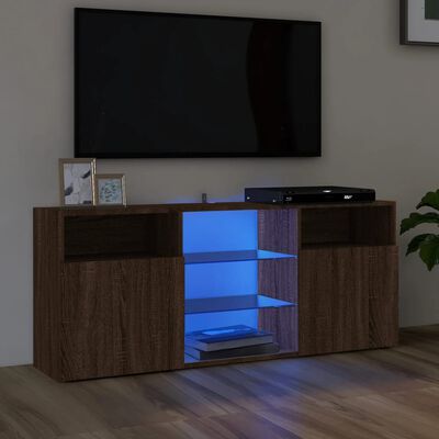 vidaXL Tv-meubel met LED-verlichting 120x30x50 cm bruin eikenkleur
