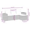 vidaXL 4-delige Loungeset met kussens poly rattan gemengd beige