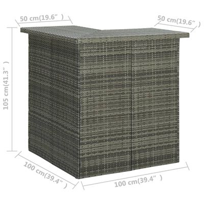 vidaXL 8-delige Tuinbarset met kussens poly rattan grijs