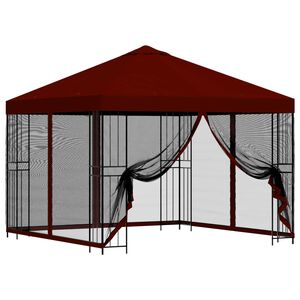 vidaXL Tuin Gazebo met Zijwanden 3 x 3 m Bordeauxrood