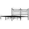 vidaXL Bedframe met hoofdbord metaal zwart 160x200 cm