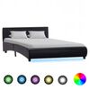 vidaXL Bedframe met LED kunstleer zwart 140x200 cm